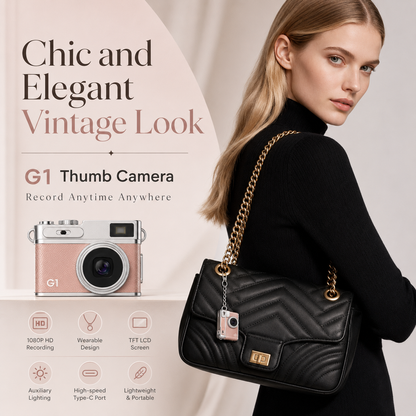 MiniLens G1 Retro Pocket Camera – 1080P HD Mini Digital Keychain Camera