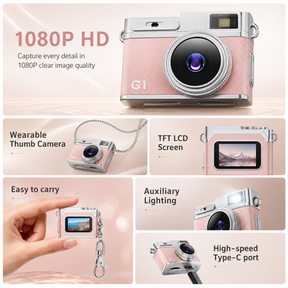 MiniLens G1 Retro Pocket Camera – 1080P HD Mini Digital Keychain Camera